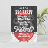 Party Einladung zur GRILLEN von Smokin (Stehend Vorderseite)