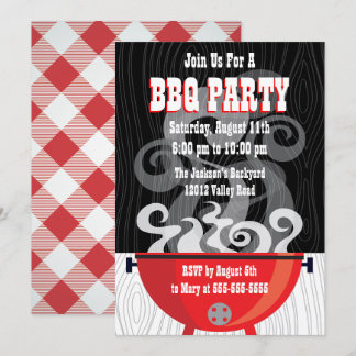 Party Einladung zur GRILLEN von Smokin