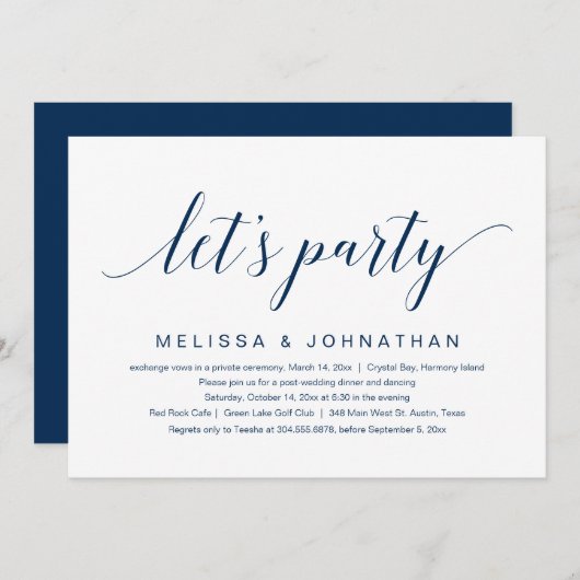 Party, Einladung zur Hochzeitfeier (Vorne/Hinten)