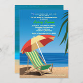 Party Einladung zur Sonnenbaderzeit (Vorne/Hinten)