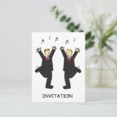 Party Einladung Zwei Grooms tanzen (Stehend Vorderseite)