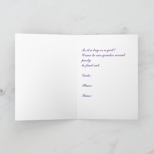 Party Einladung zwischen Geschlecht und Rosa (Innenseite)