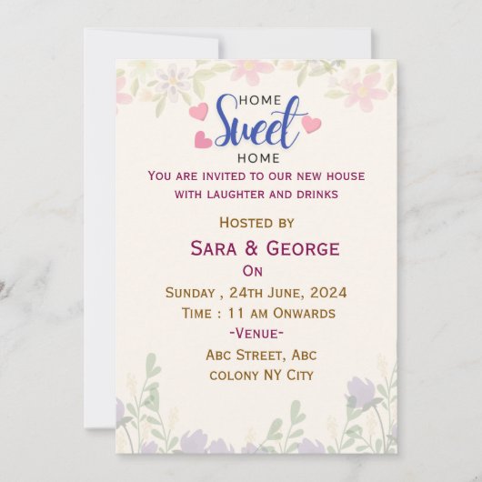 Party Einladungen (Vorderseite)