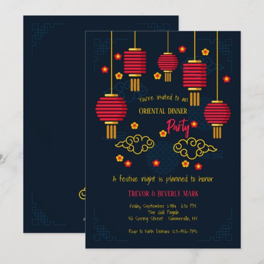 Party Einladungen (Vorne/Hinten)