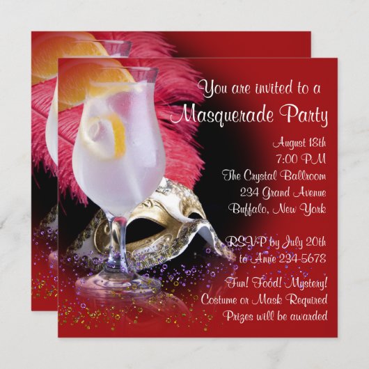 Party Einladungen (Vorne/Hinten)