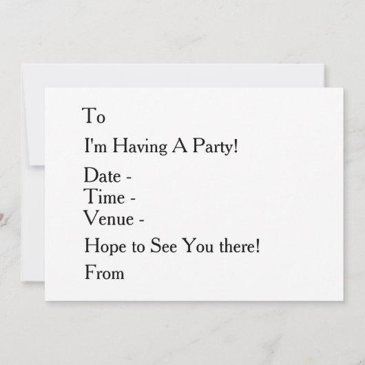 Party Einladungen - (Rückseite)