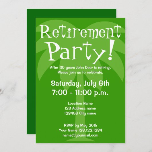 Party Einladungen (Vorne/Hinten)