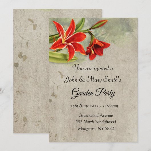 Party Einladungen (Vorne/Hinten)