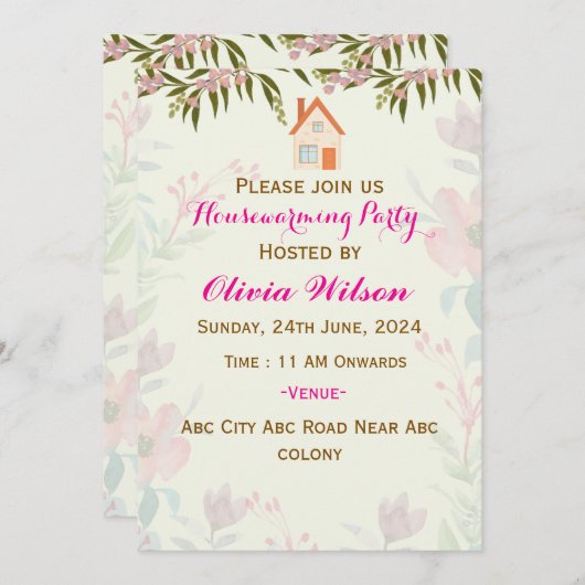 Party Einladungen (Vorne/Hinten)