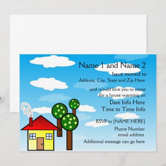 Party Einladungen (Vorne/Hinten)