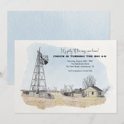 Party Einladungen (Vorne/Hinten)