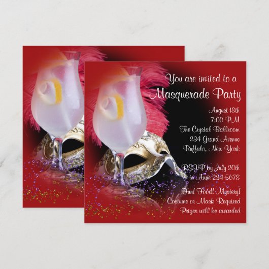 Party Einladungen (Vorne/Hinten)