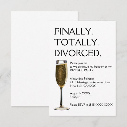 Party Einladungen (Vorne/Hinten)