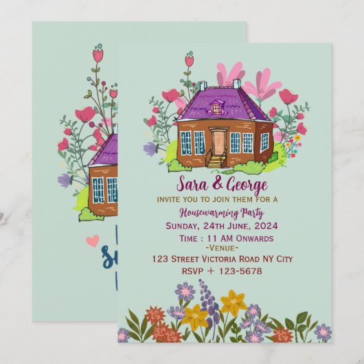 Party Einladungen (Vorne/Hinten)