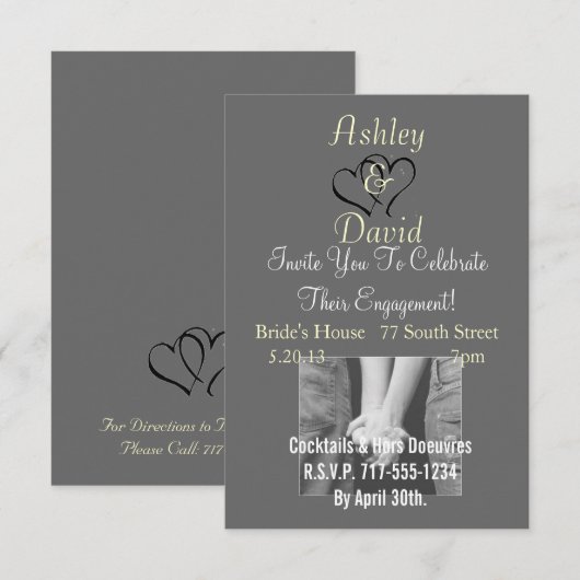 Party Einladungen (Vorne/Hinten)