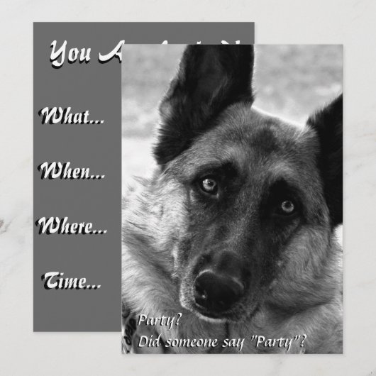 Party Einladungen (Vorne/Hinten)