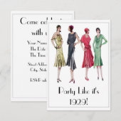 Party Einladungen 1929 (Vorne/Hinten)