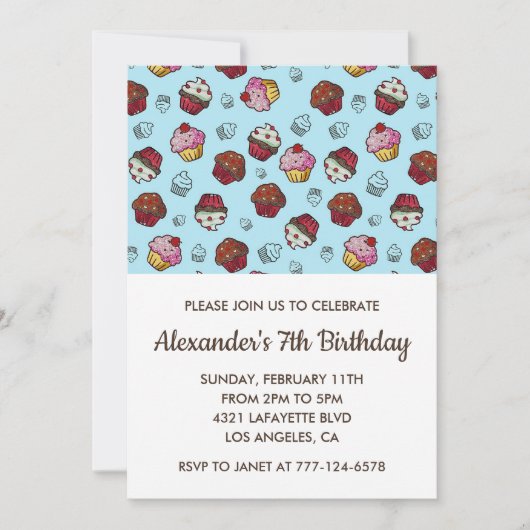 Party Einladungen 7. Geburtstagsjunge (Vorderseite)