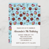 Party Einladungen 7. Geburtstagsjunge (Vorne/Hinten)