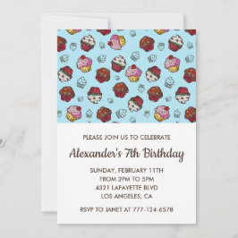 Party Einladungen 7. Geburtstagsjunge