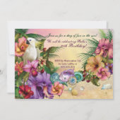 Party Einladungen am Strand und Luau (Rückseite)