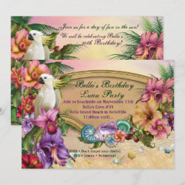 Party Einladungen am Strand und Luau