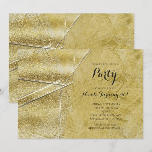 Party Einladungen aus Glam (Vorne/Hinten)