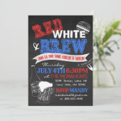 Party Einladungen aus rotem weißem Bauch (Stehend Vorderseite)