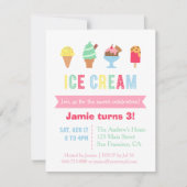 Party Einladungen aus süßem und farbigem Eis (Vorderseite)