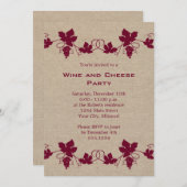 Party Einladungen aus Wein und Käse (Vorne/Hinten)
