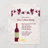 Party Einladungen aus Wein und Käse (Vorne/Hinten)