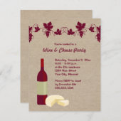 Party Einladungen aus Wein und Käse (Vorne/Hinten)