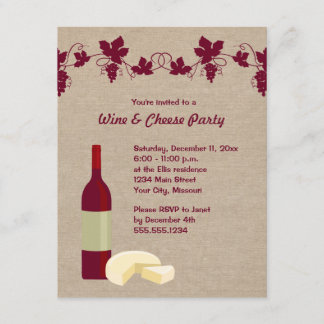 Party Einladungen aus Wein und Käse