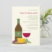 Party Einladungen aus Wein und Käse (Stehend Vorderseite)
