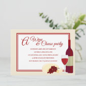 Party Einladungen aus Wein und Käse (Stehend Vorderseite)