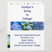 Party Einladungen Blauer Hydrangeas (Vorne/Hinten)