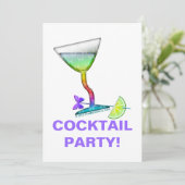 PARTY EINLADUNGEN - BUTTERFLY MARTINI (Stehend Vorderseite)