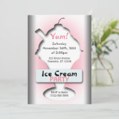Party Einladungen der Eiscreme-Silhouette (Stehend Vorderseite)