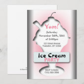 Party Einladungen der Eiscreme-Silhouette (Vorne/Hinten)