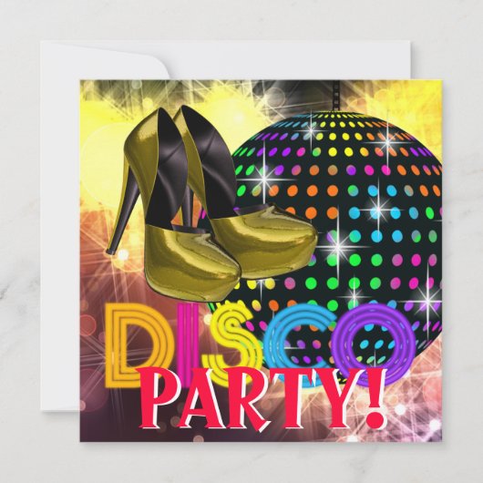 Party Einladungen der High Heel Shoes Disco (Vorderseite)