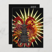 Party Einladungen des Drachentempels (Vorne/Hinten)