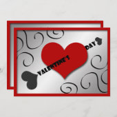 Party Einladungen des Herzens und der Pfeil am Val (Vorne/Hinten)