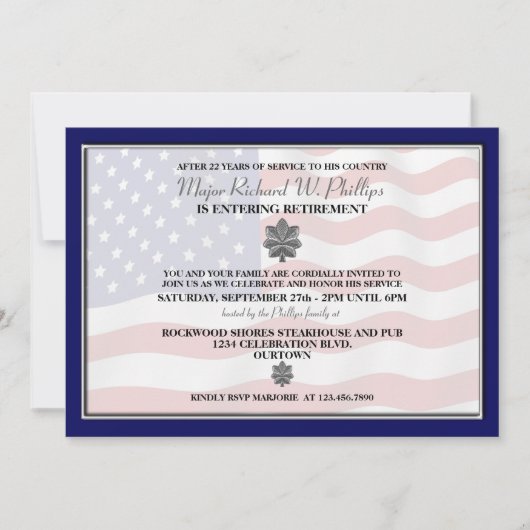 Party Einladungen des Militärruhestands (Vorderseite)