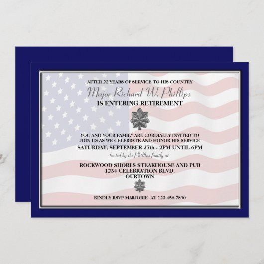 Party Einladungen des Militärruhestands (Vorne/Hinten)