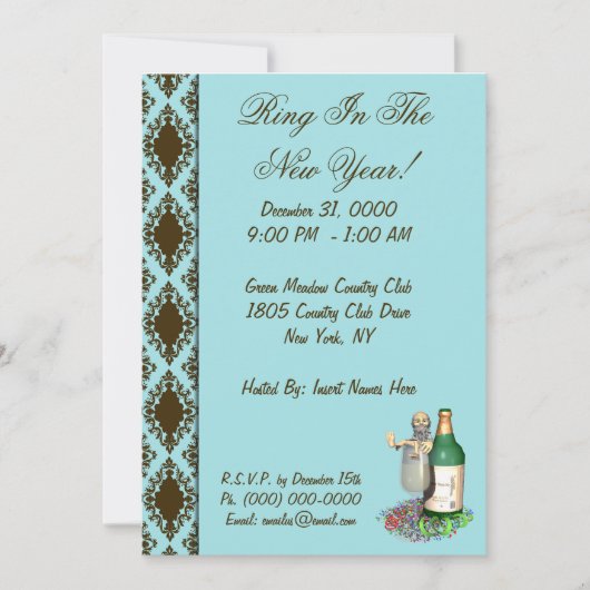 Party Einladungen des Neujahrs (Vorderseite)