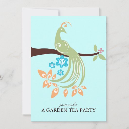 Party Einladungen des Pfauengartens (Vorderseite)