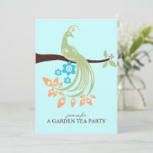 Party Einladungen des Pfauengartens (Stehend Vorderseite)