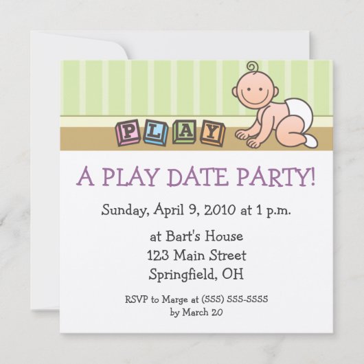 Party Einladungen des Spieldatums (Vorderseite)