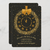 Party Einladungen des Uhrwreath-Sylvesterabends (Vorne/Hinten)