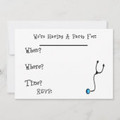 Party Einladungen, die sich in der Krankenversorgu Einladung (Rückseite)